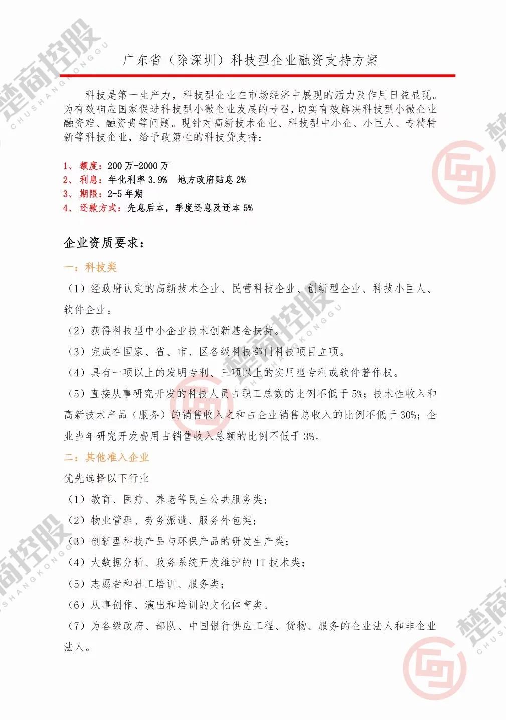 广东省(除深圳)科技型企业融资支持方案(图1)